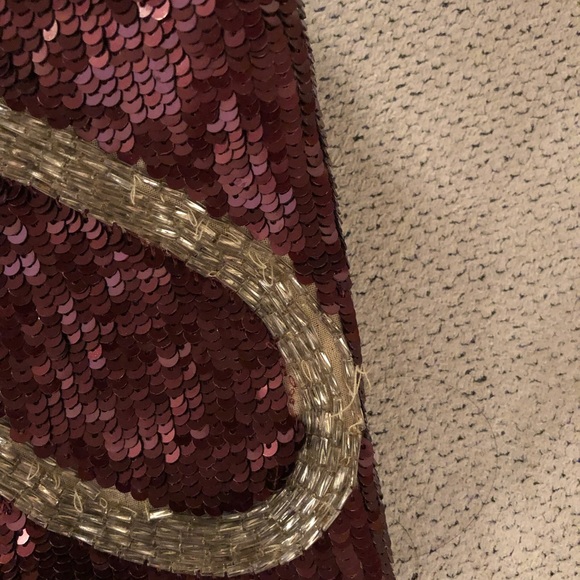 Hand-Embellished Needle & Thread Contour Ornate Long Sleeve Dress - Picture 6 of 8